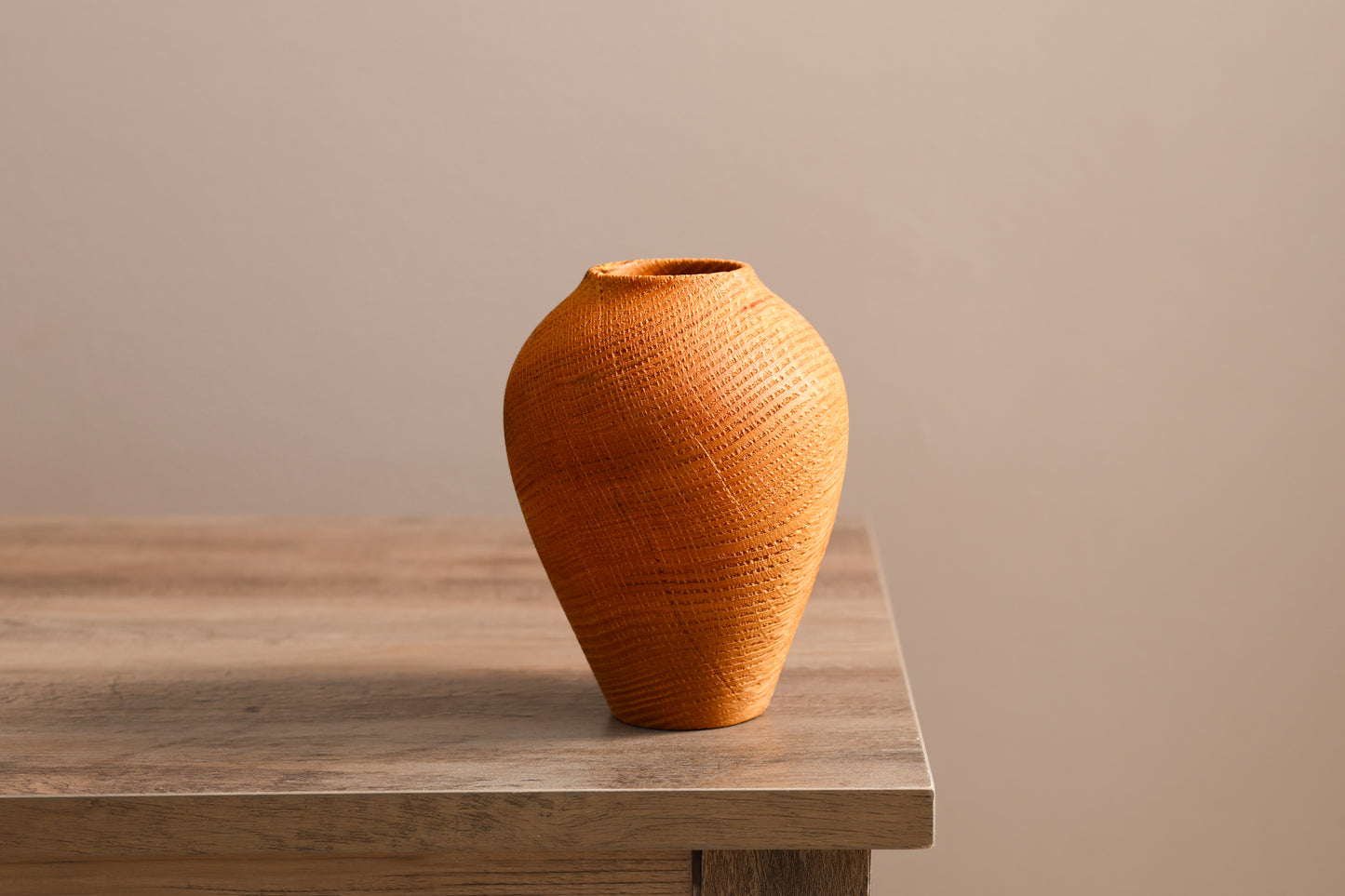 Textured Oak Hollow Form Vase