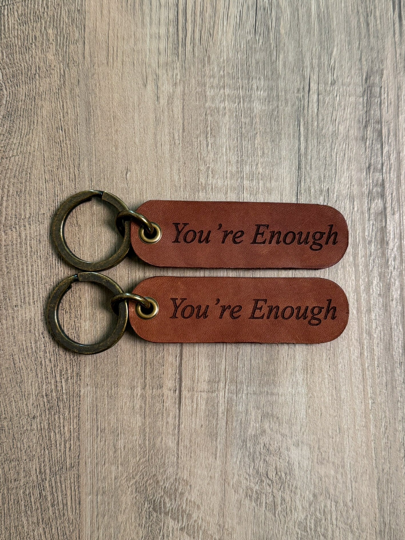 You're Enough - Leather Keychain