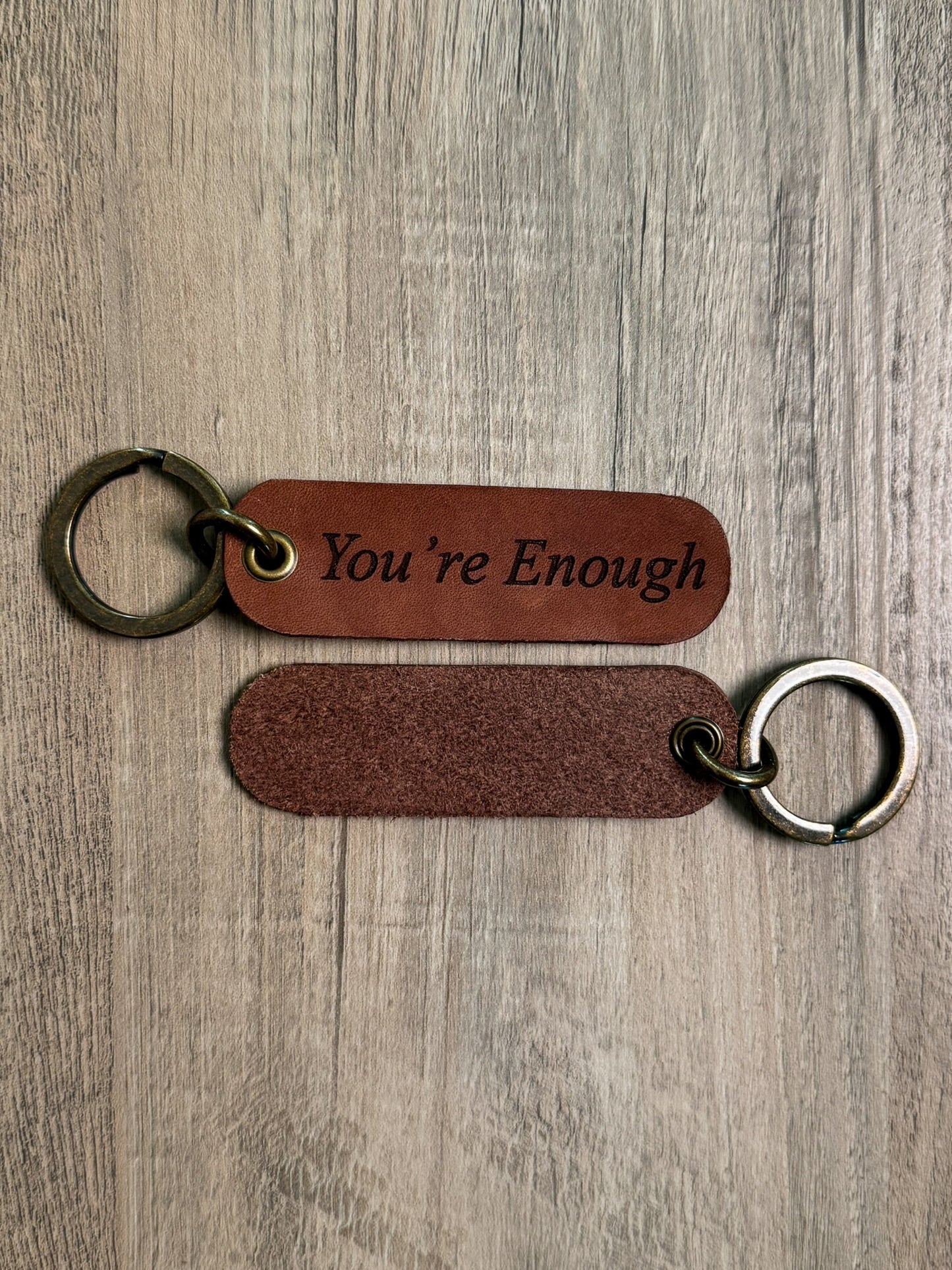 You're Enough - Leather Keychain