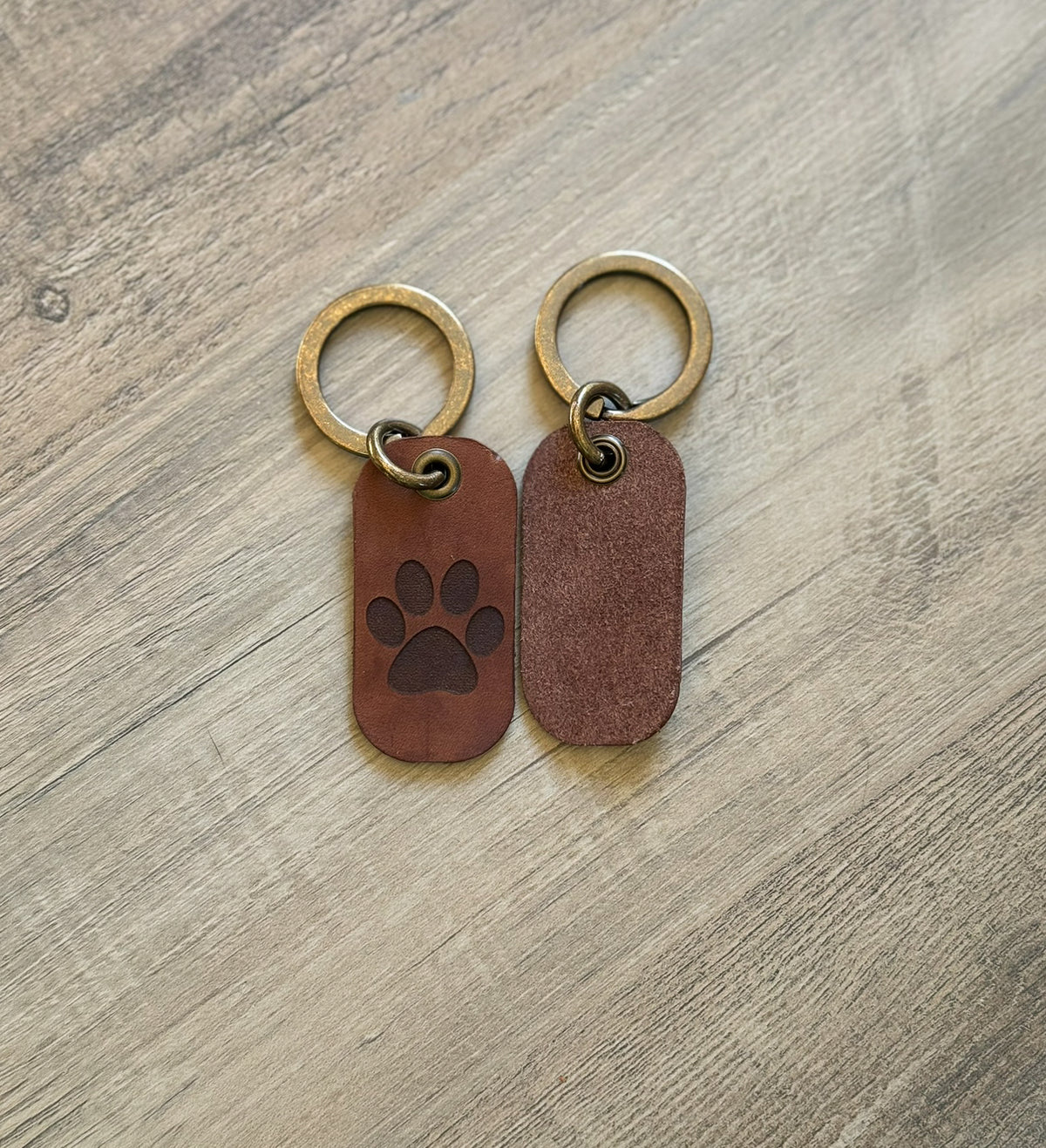 Paw Print- Leather Keychain