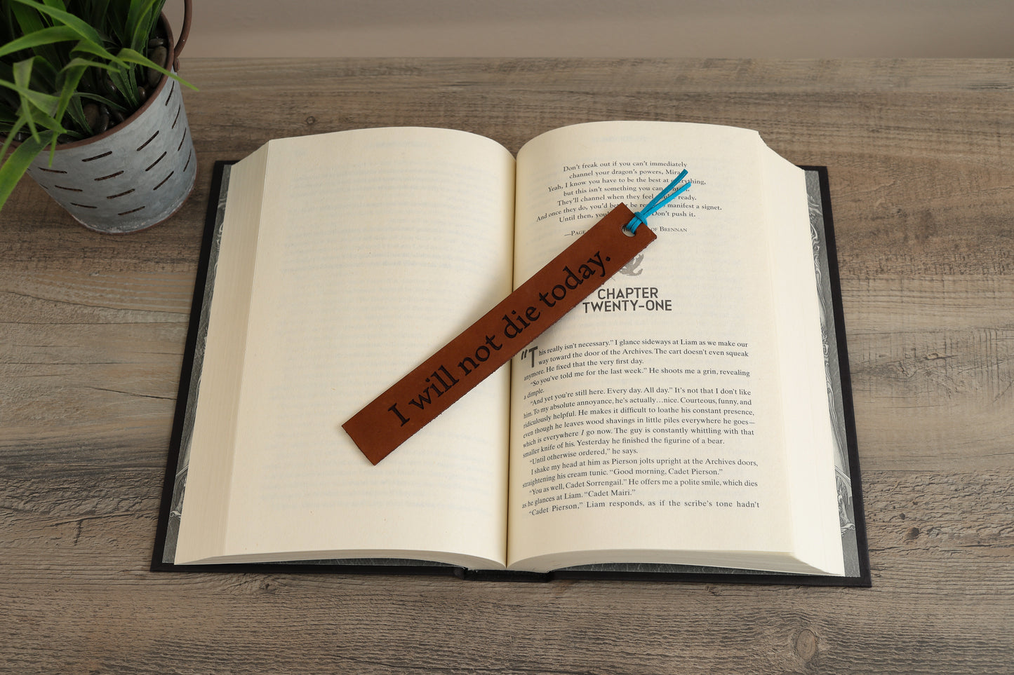 I Will Not Die Today - Leather Bookmark