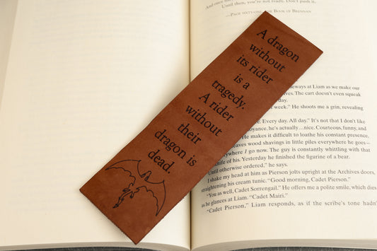 A Dragon Without Its Rider - Leather Bookmark