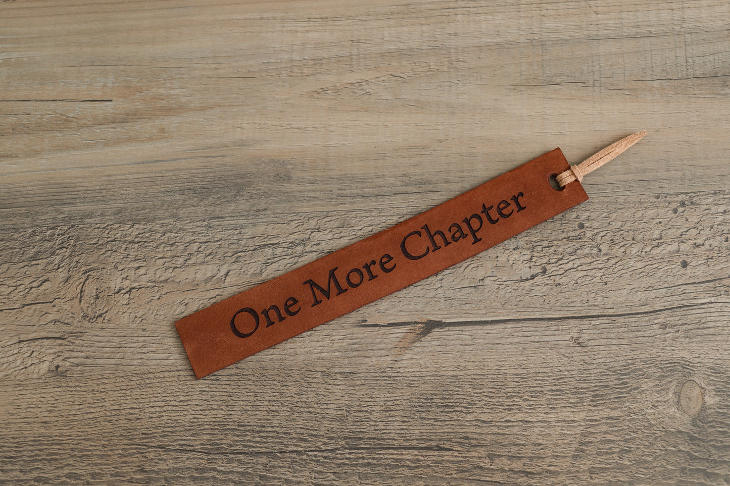 One More Chapter - Leather Bookmark