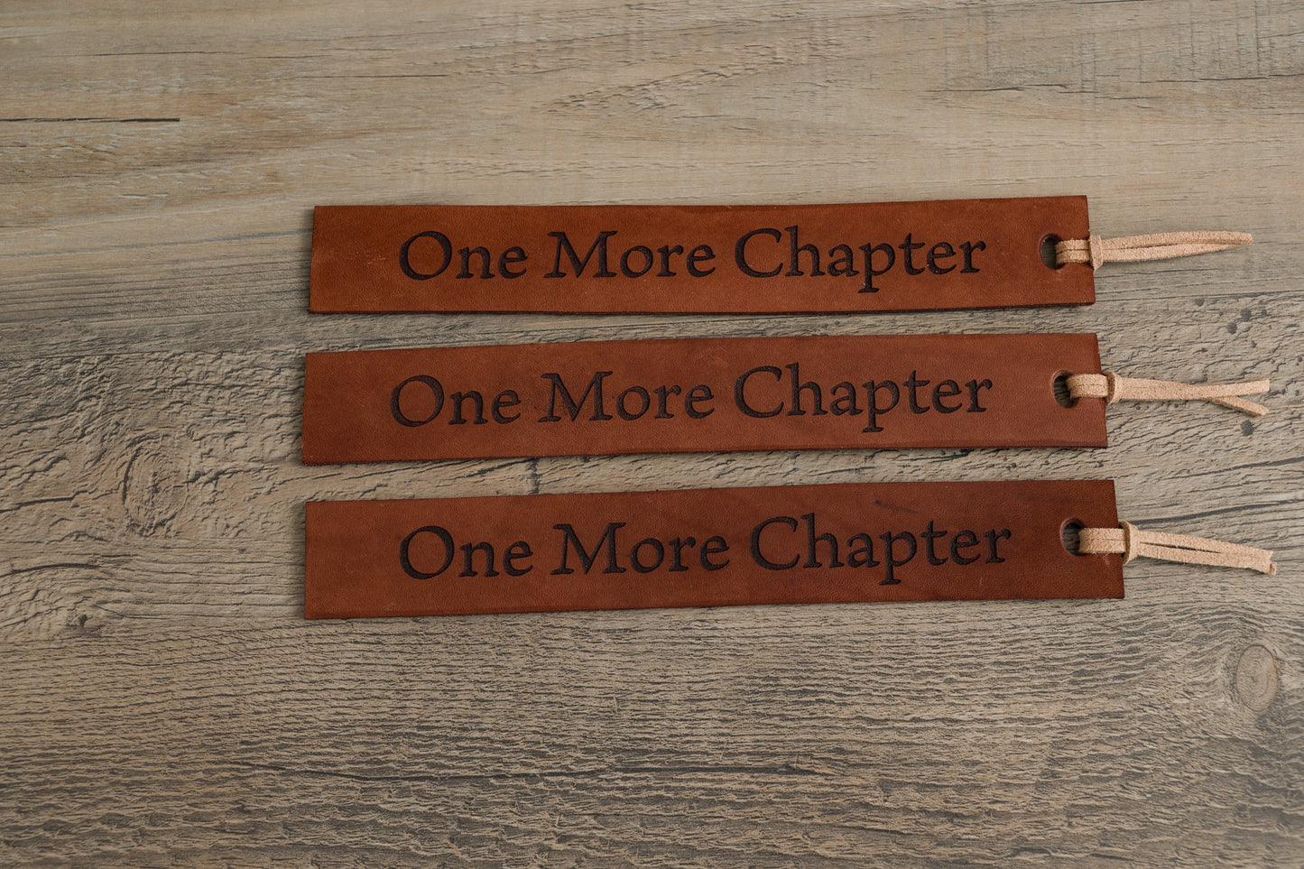 One More Chapter - Leather Bookmark