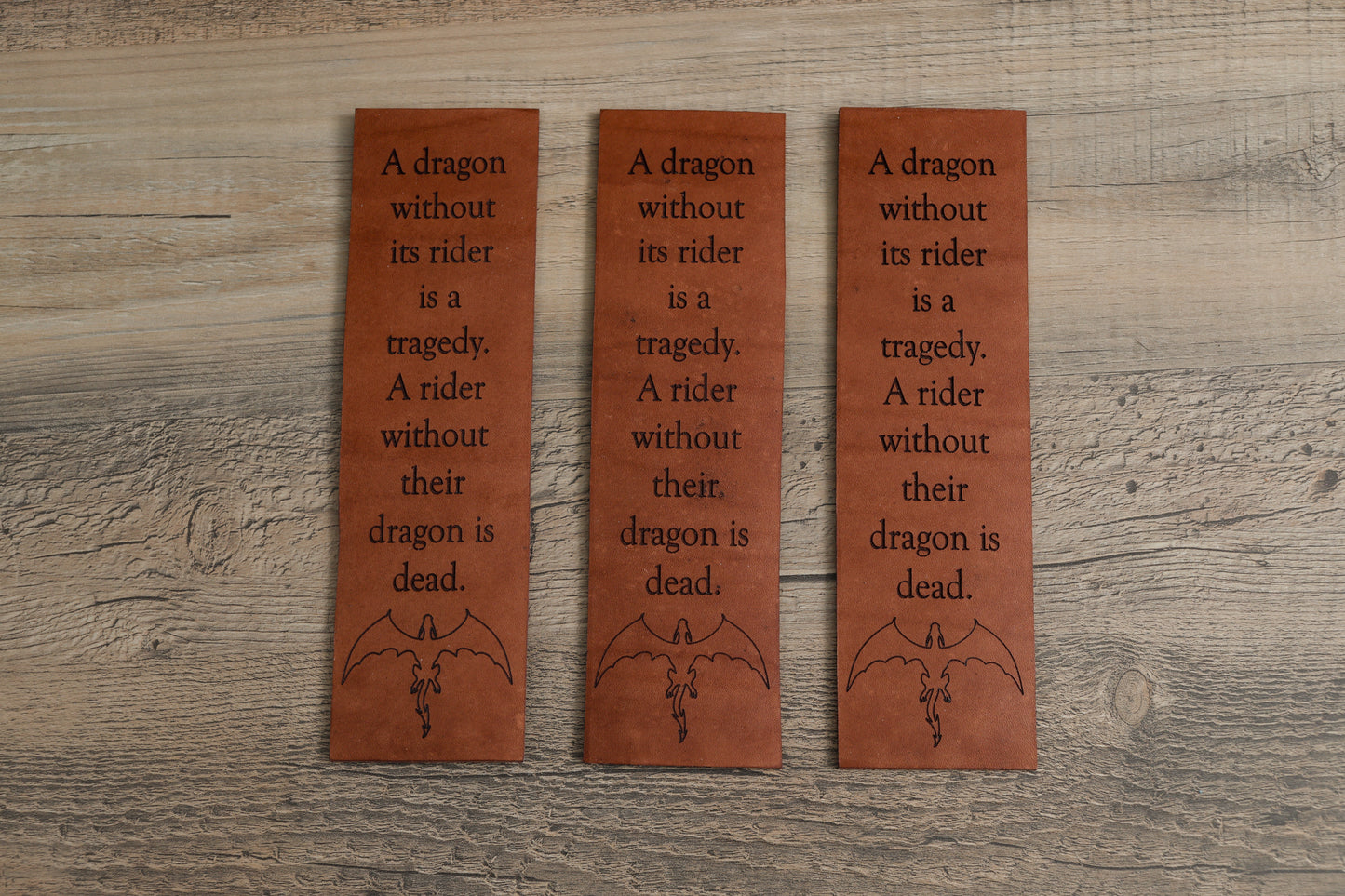 A Dragon Without Its Rider - Leather Bookmark