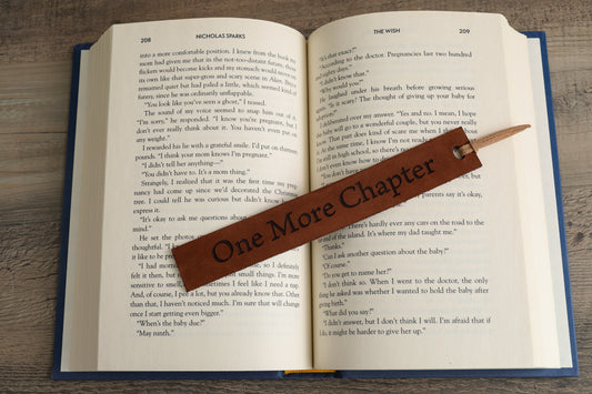 One More Chapter - Leather Bookmark