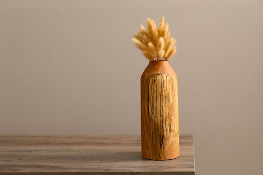 Tall Spalted Oak Dry Floral Vase