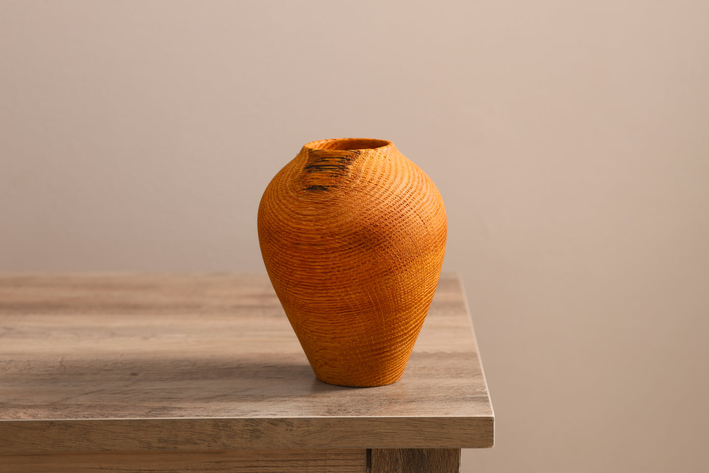 Textured Oak Hollow Form Vase