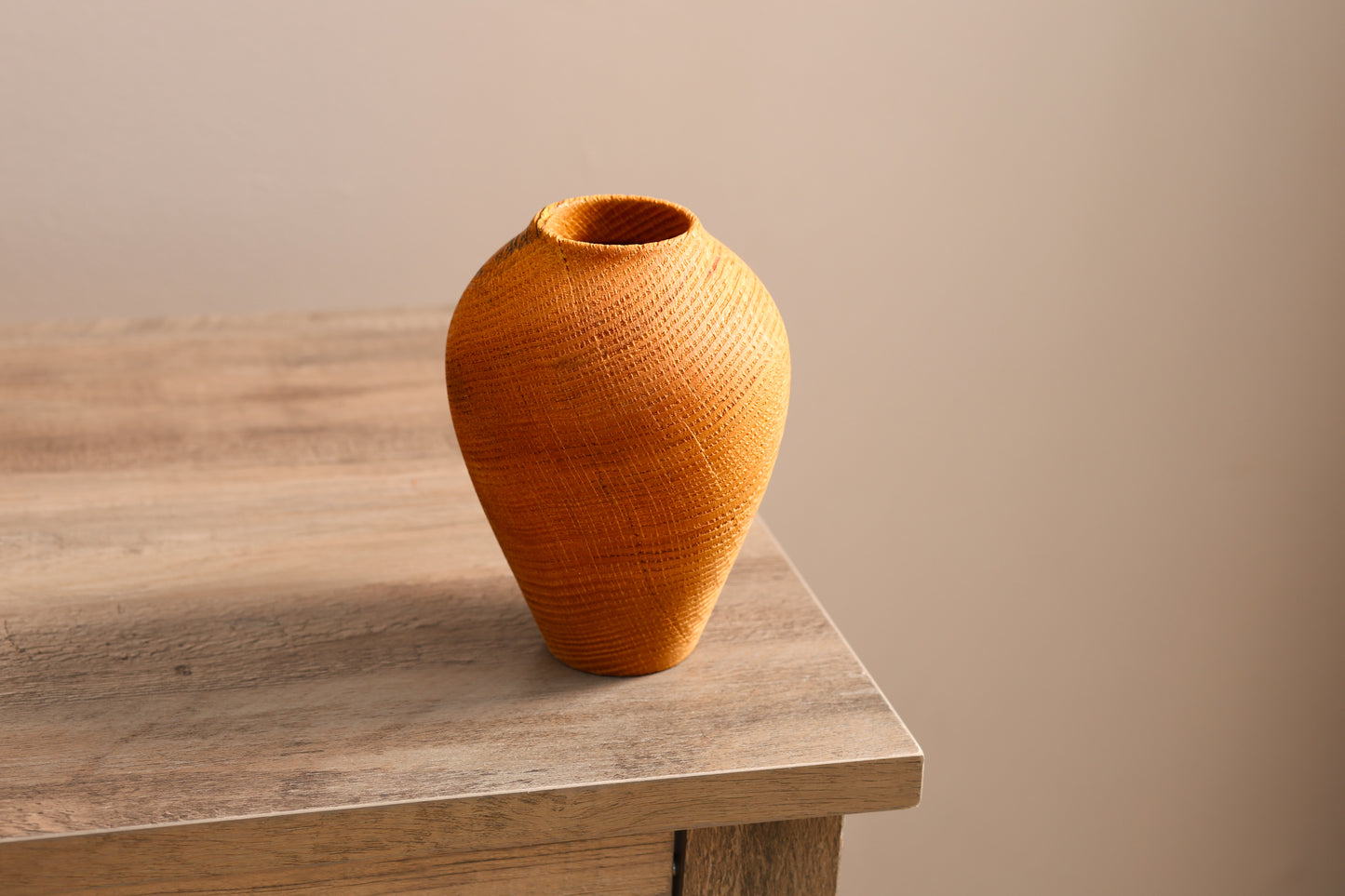 Textured Oak Hollow Form Vase