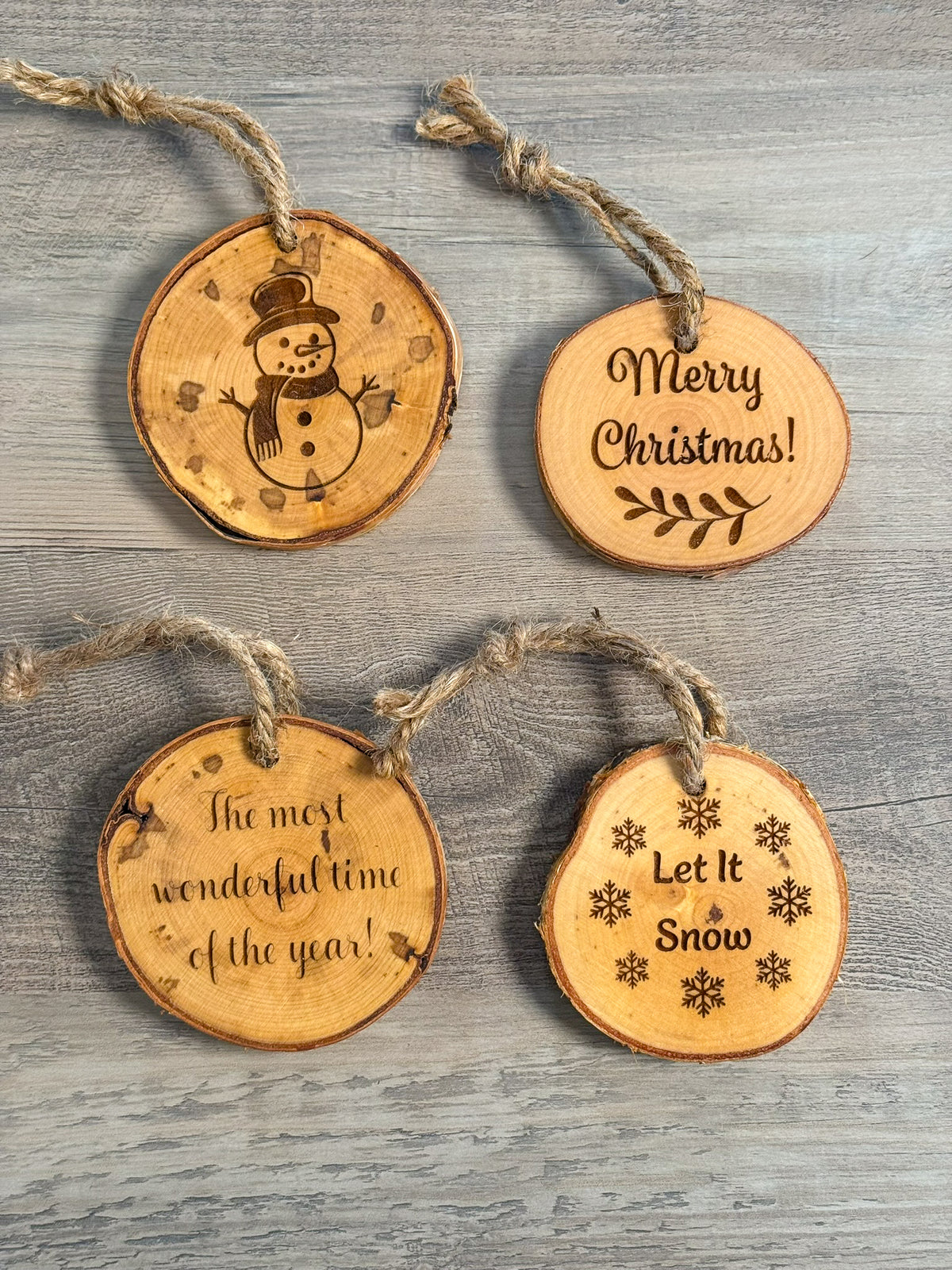 Birch Wood Ornaments