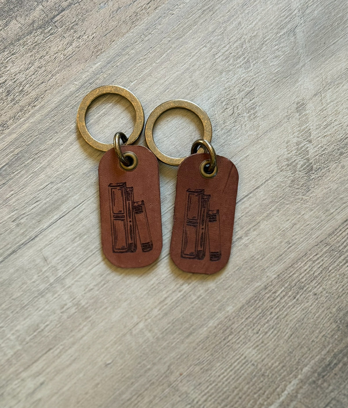 Books - Leather Keychain