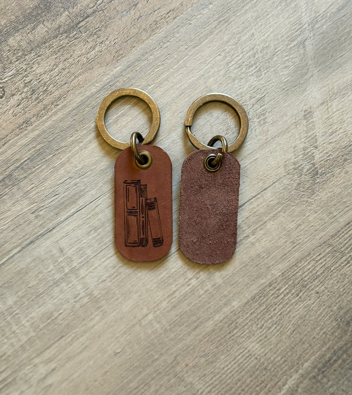 Books - Leather Keychain