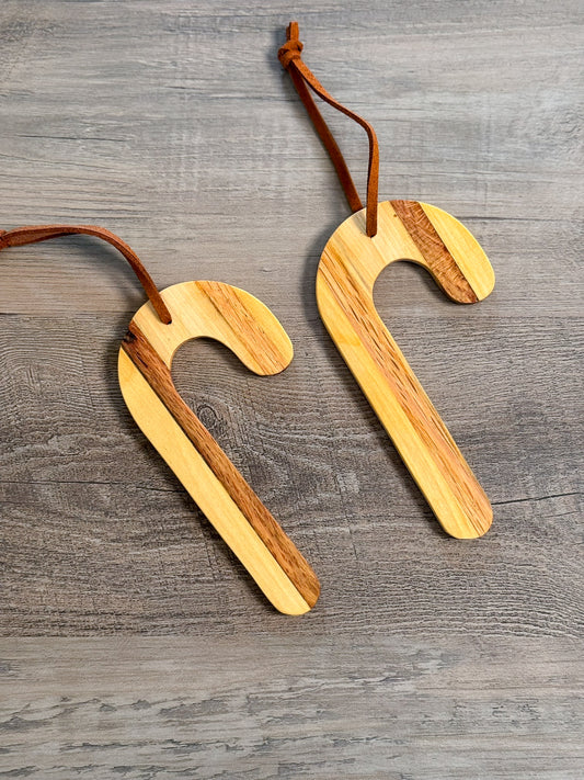 Wooden Candy Cane Ornament