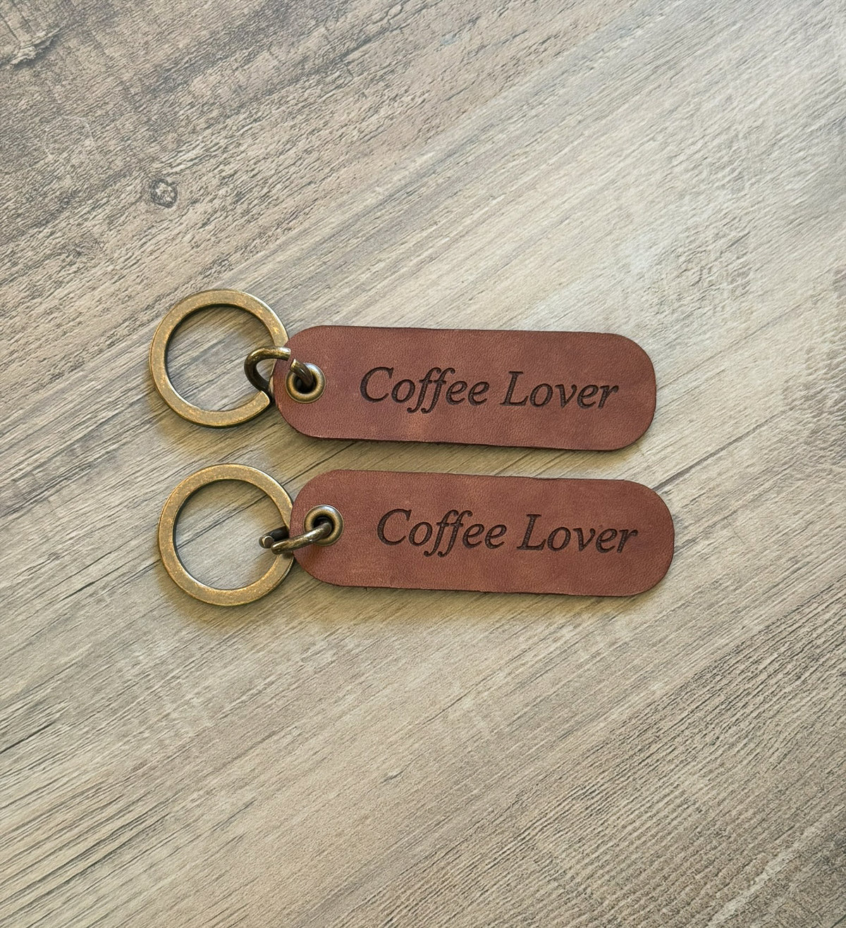 Coffee Lover - Leather Keychain