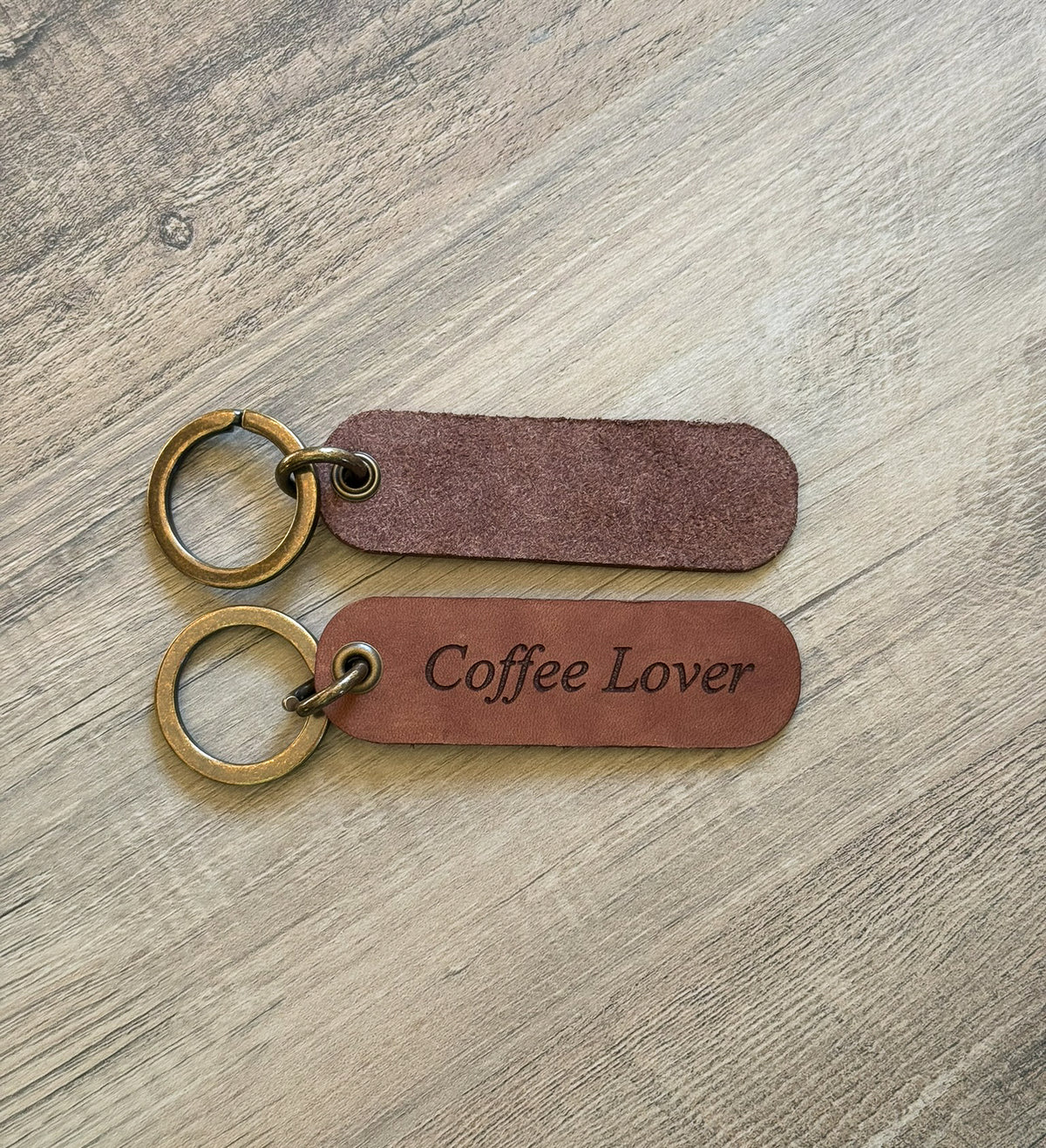 Coffee Lover - Leather Keychain