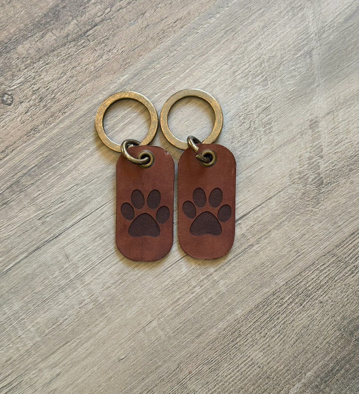 Paw Print- Leather Keychain
