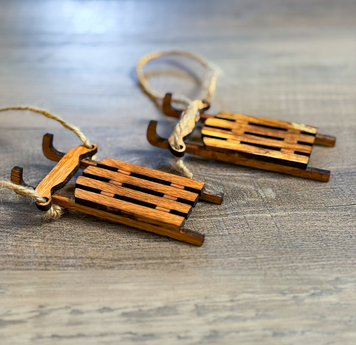 Wooden Sled Ornament