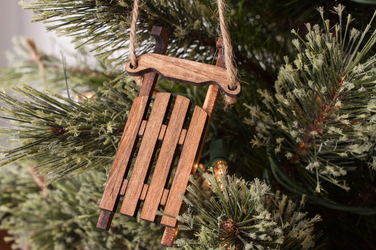Wooden Sled Ornament